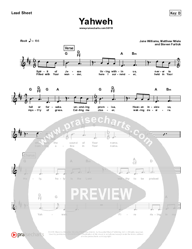 Yahweh (Simplified) Lead Sheet ()