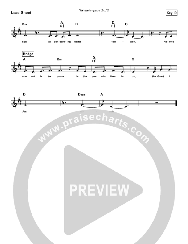 Yahweh (Simplified) Lead Sheet ()