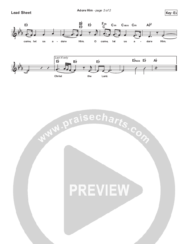 Adore Him (Simplified) Lead Sheet ()