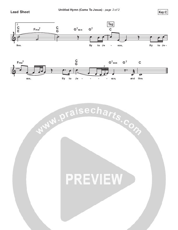 Untitled Hymn (Come To Jesus) (Simplified) Lead Sheet ()