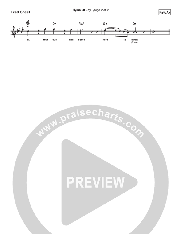 Hymn Of Joy (Simplified) Lead Sheet (Melody) ()