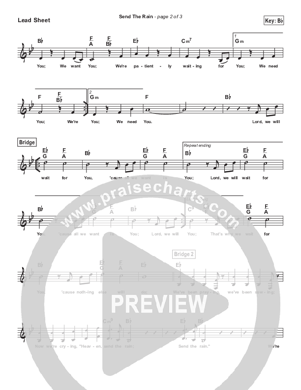 Send The Rain (Simplified) Lead Sheet (Melody) ()