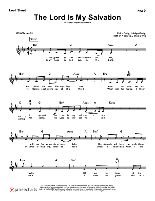 The Lord Is My Salvation (Simplified) Lead Sheet ()