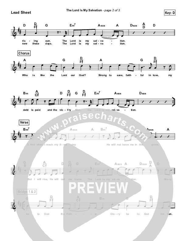 The Lord Is My Salvation (Simplified) Lead Sheet ()