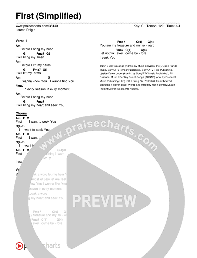 First (Simplified) Chord Chart ()