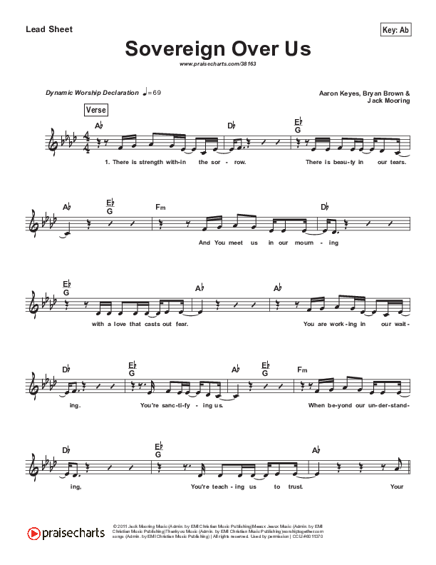 Sovereign Over Us (Simplified) Lead Sheet (Melody) ()