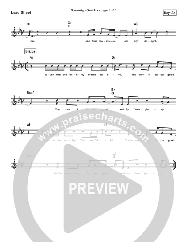 Sovereign Over Us (Simplified) Lead Sheet (Melody) ()