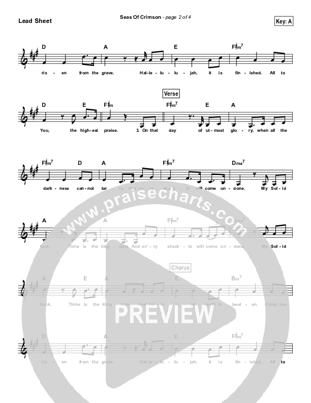 Seas Of Crimson (Simplified) Lead Sheet ()