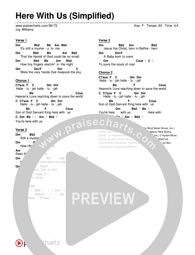 Here With Us (Simplified) Chord Chart ()