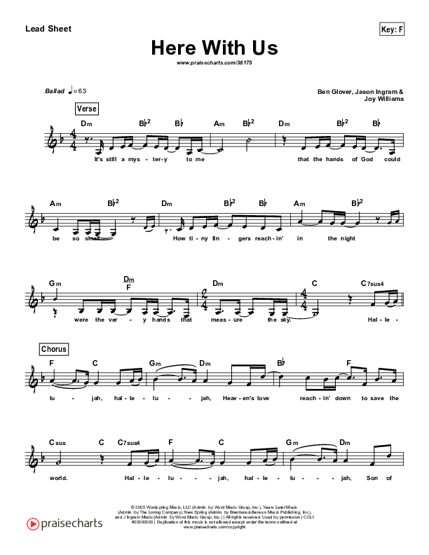Here With Us (Simplified) Lead Sheet ()