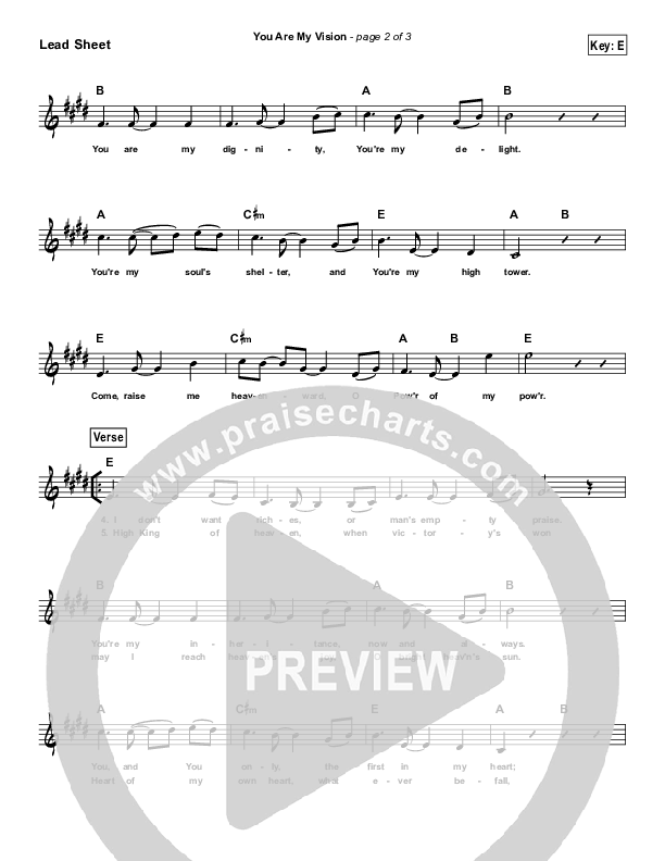 You Are My Vision (Simplified) Lead Sheet ()