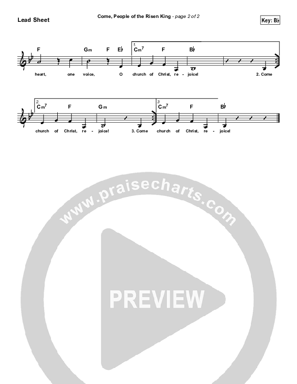 Come People Of The Risen King (Simplified) Lead Sheet ()