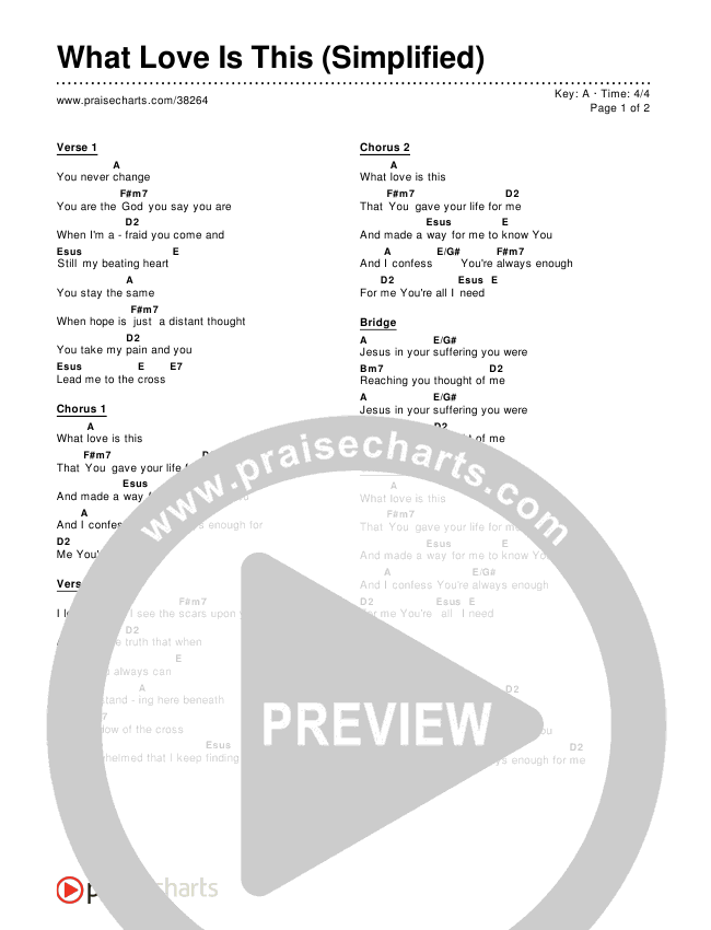 What Love Is This (Simplified) Chord Chart ()