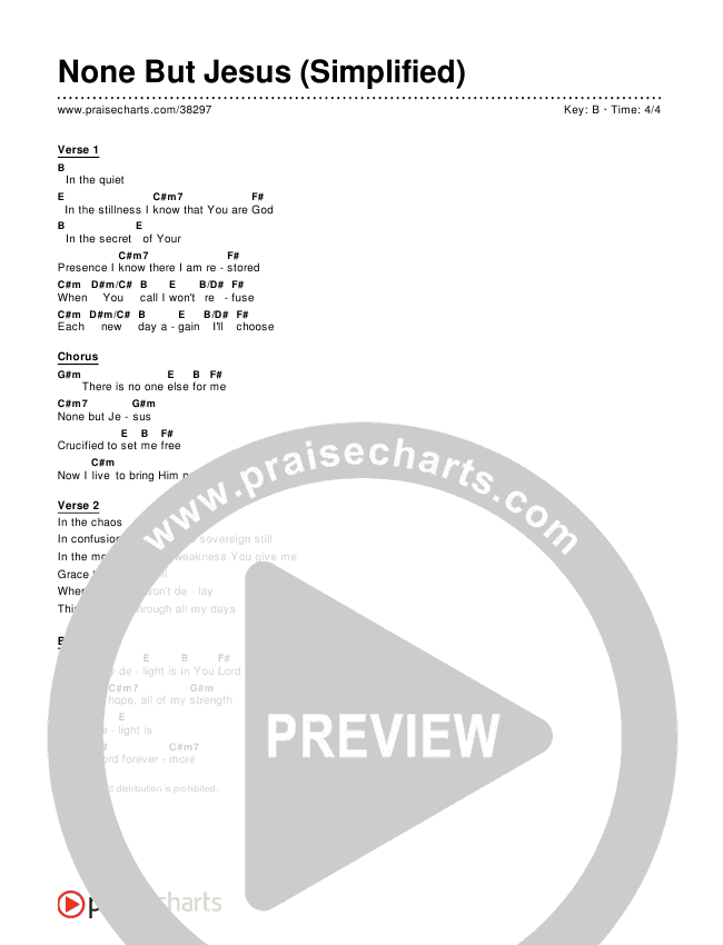 None But Jesus (Simplified) Chord Chart ()