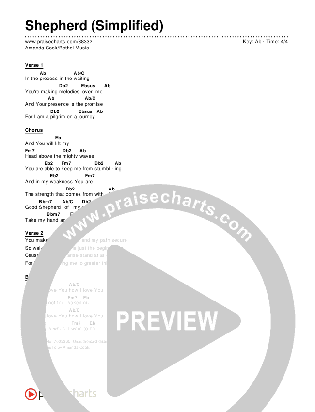 Shepherd (Simplified) Chord Chart ()