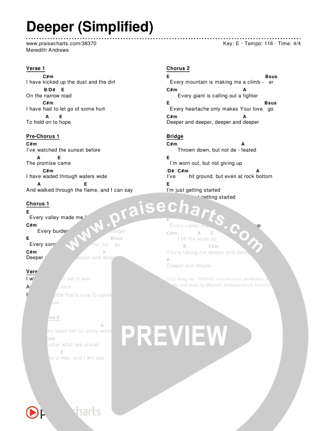 Deeper (Simplified) Chord Chart ()