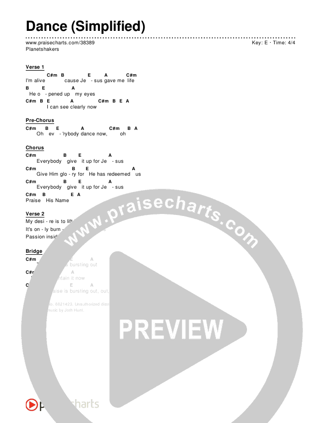 Dance (Simplified) Chord Chart ()