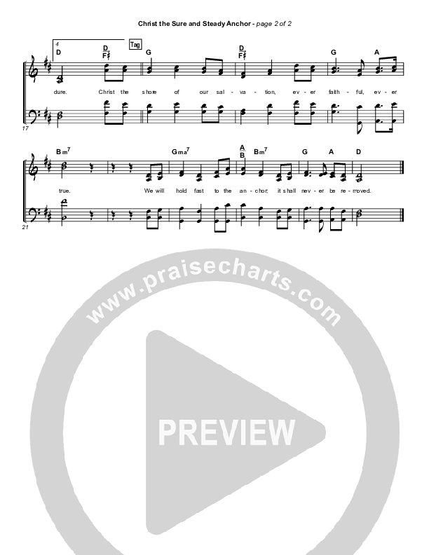 Christ The Sure And Steady Anchor (Simplified) Hymn Sheet (Matt Boswell)