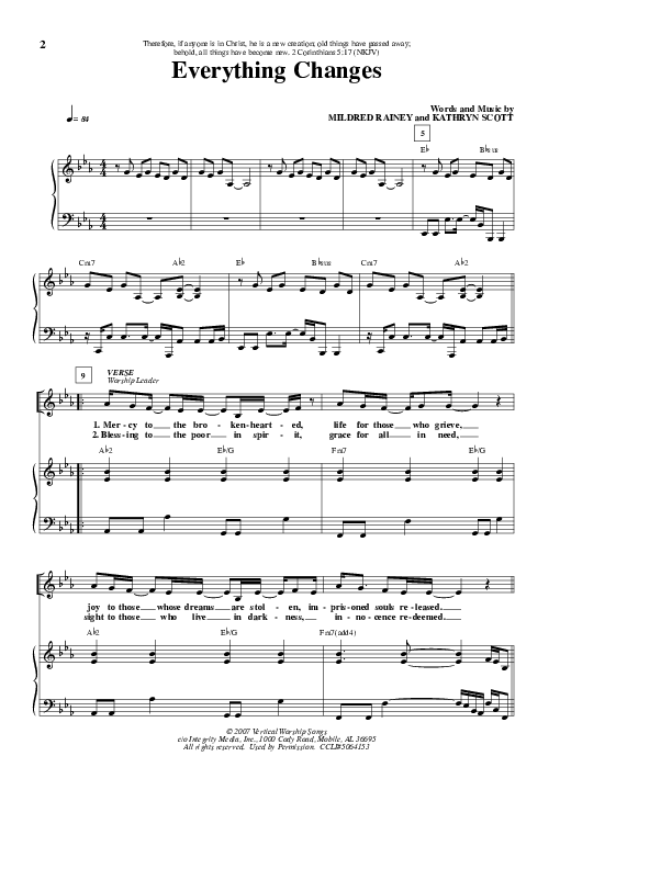 Everything Changes Lead & Piano (Kathryn Scott)