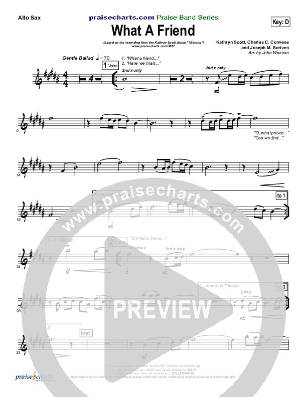 What A Friend Alto Sax (Kathryn Scott)