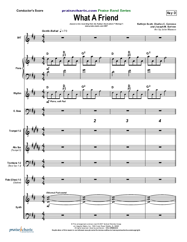 What A Friend Conductor's Score (Kathryn Scott)