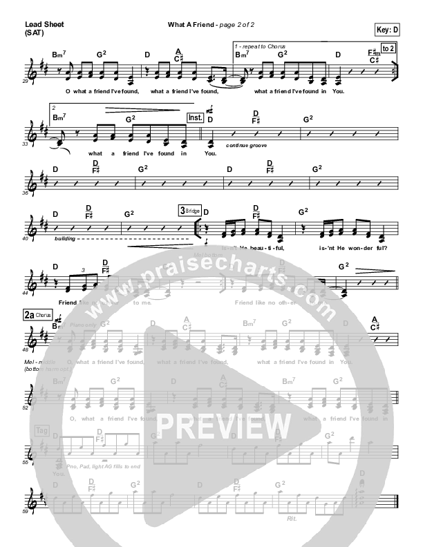 What A Friend Lead Sheet (SAT) (Kathryn Scott)