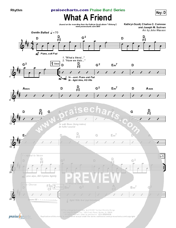 What A Friend Rhythm Chart (Kathryn Scott)