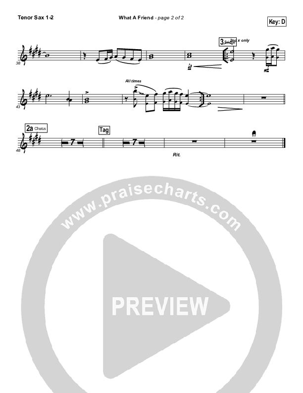 What A Friend Tenor Sax 1/2 (Kathryn Scott)