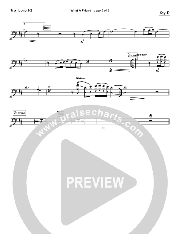 What A Friend Trombone 1/2 (Kathryn Scott)