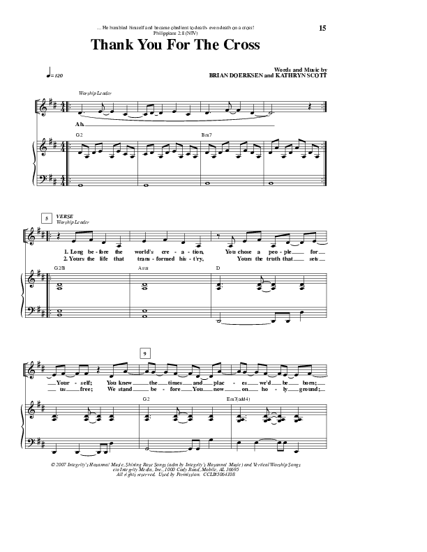 Thank You For The Cross Lead & Piano (Kathryn Scott)