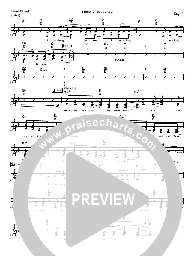 I Belong Sheet Music Pdf Kathryn Scott Praisecharts
