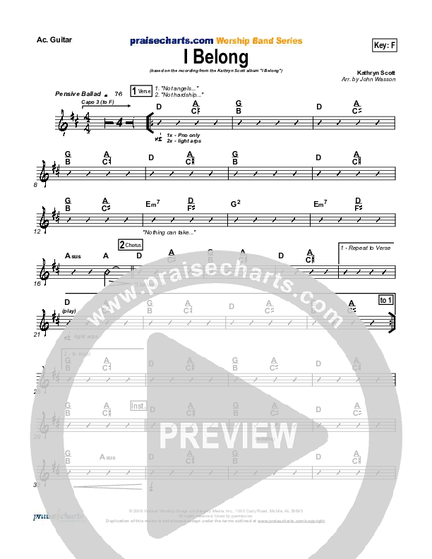 I Belong Acoustic Guitar (Kathryn Scott)