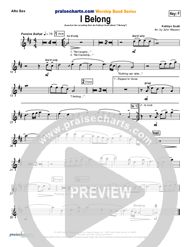 I Belong Alto Sax (Kathryn Scott)