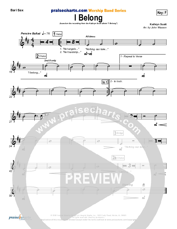 I Belong Bari Sax (Kathryn Scott)