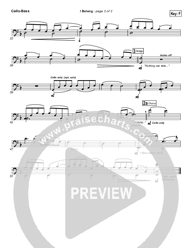 I Belong Cello/Bass (Kathryn Scott)