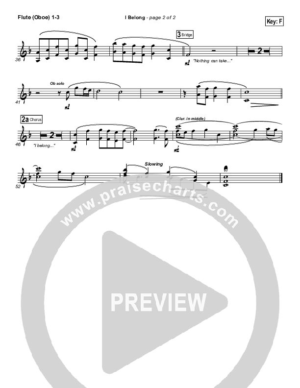 I Belong Flute/Oboe 1/2/3 (Kathryn Scott)