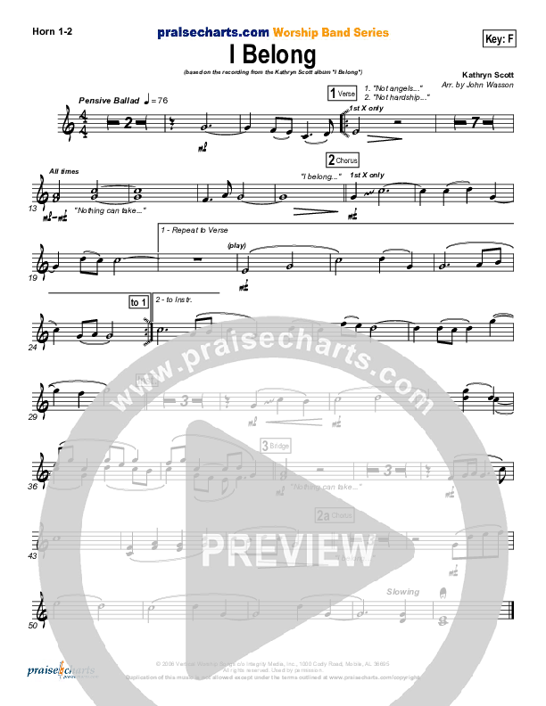 I Belong Brass Pack (Kathryn Scott)