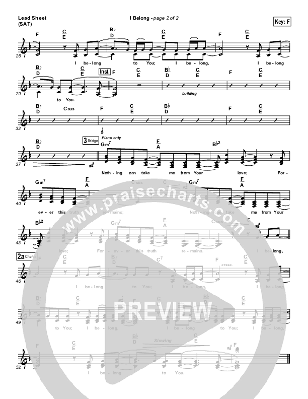 I Belong Lead Sheet (Kathryn Scott)