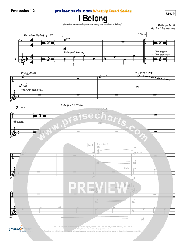 I Belong Percussion 1/2 (Kathryn Scott)