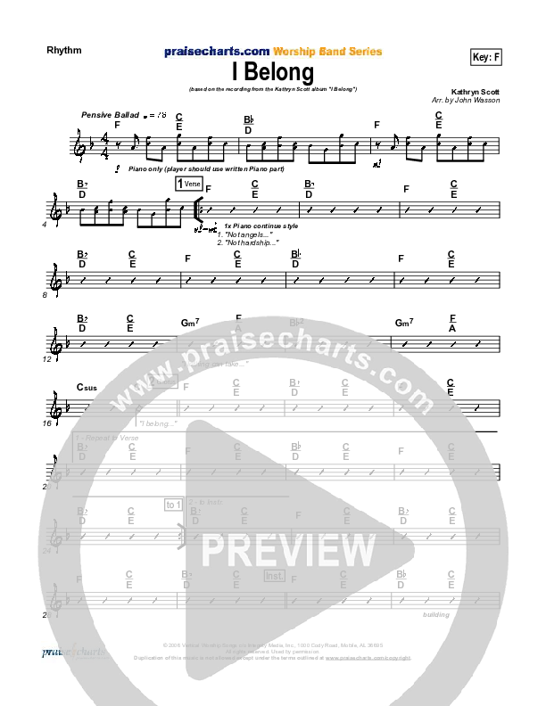 I Belong Rhythm Chart (Kathryn Scott)