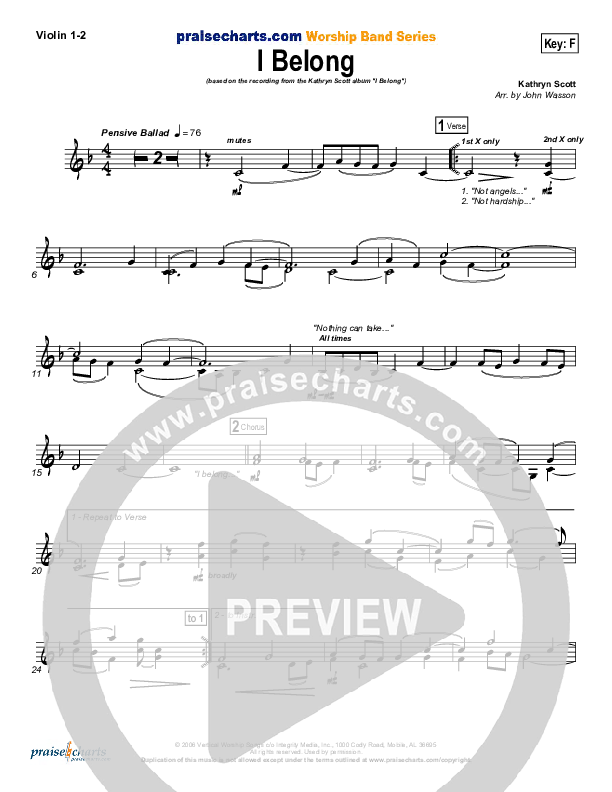 I Belong Violin 1/2 (Kathryn Scott)