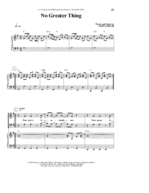 No Greater Thing Lead & Piano (Lakeview Church)