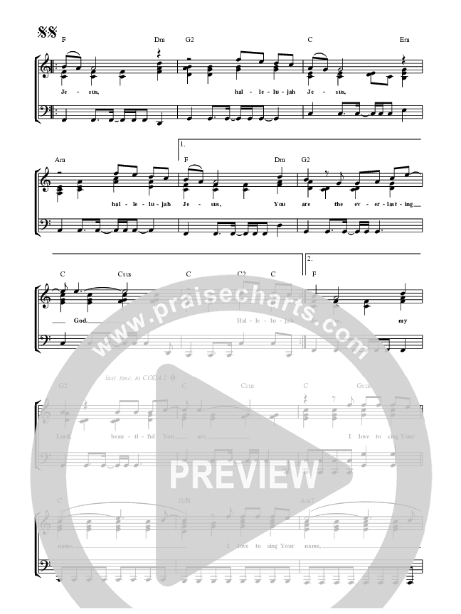 Hallelujah Jesus Lead Sheet (SAT) (Evan Wickham)