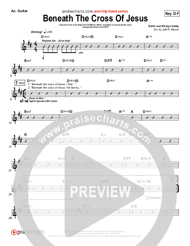 Beneath The Cross Of Jesus Acoustic Guitar (DuMoore Music)