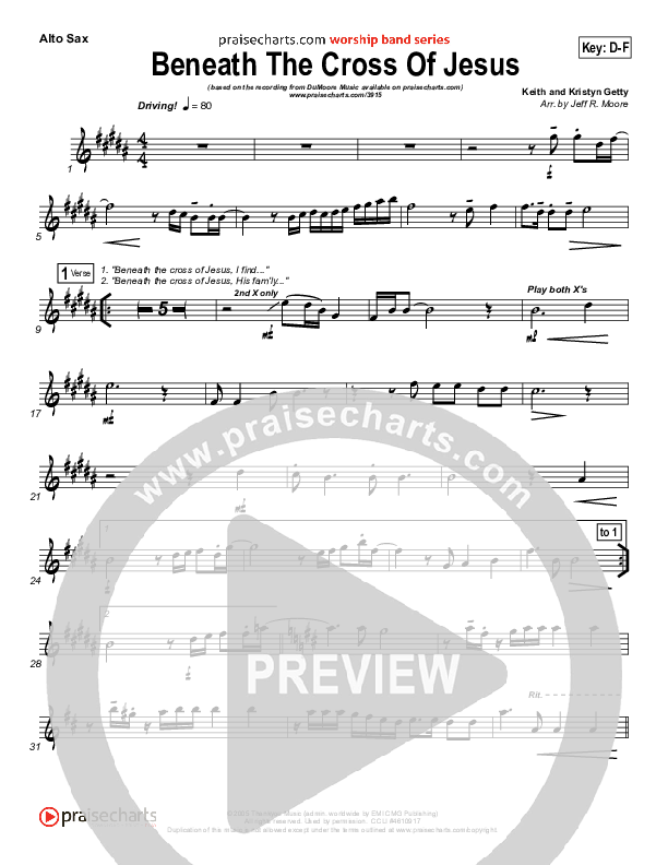 Beneath The Cross Of Jesus Alto Sax (DuMoore Music)