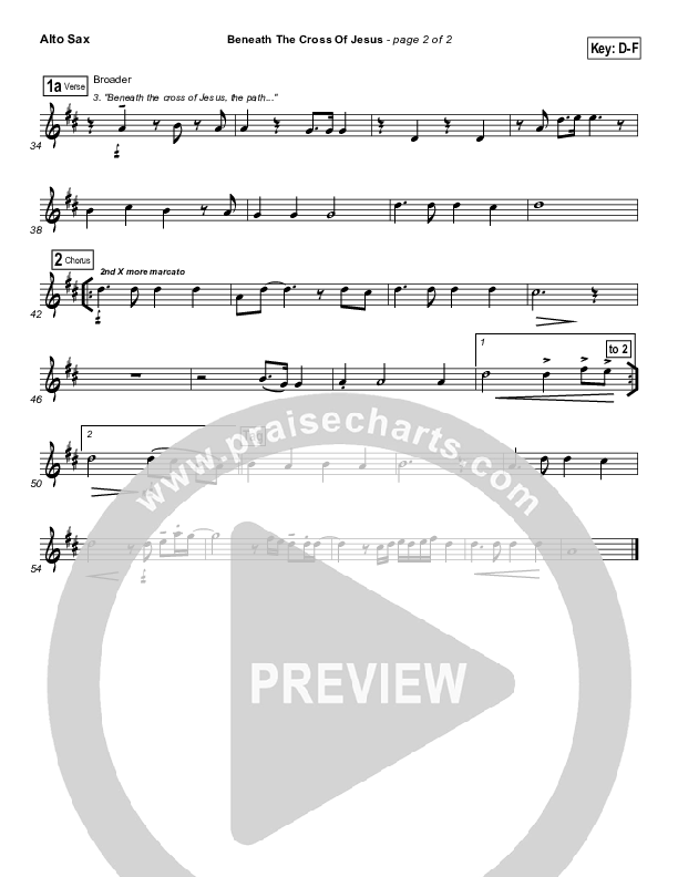 Beneath The Cross Of Jesus Alto Sax (DuMoore Music)