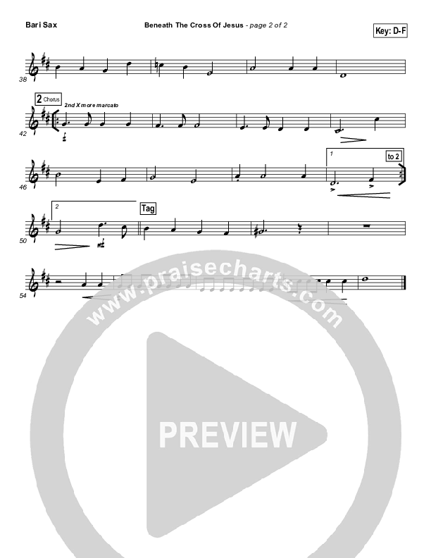 Beneath The Cross Of Jesus Bari Sax (DuMoore Music)
