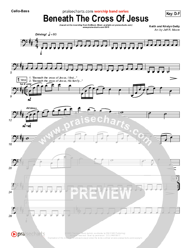 Beneath The Cross Of Jesus Cello/Bass (DuMoore Music)