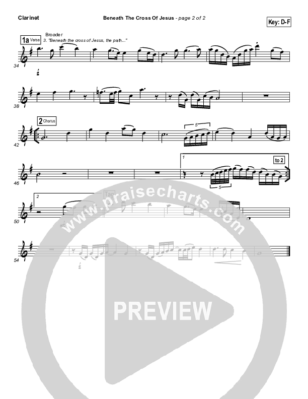 Beneath The Cross Of Jesus Clarinet (DuMoore Music)