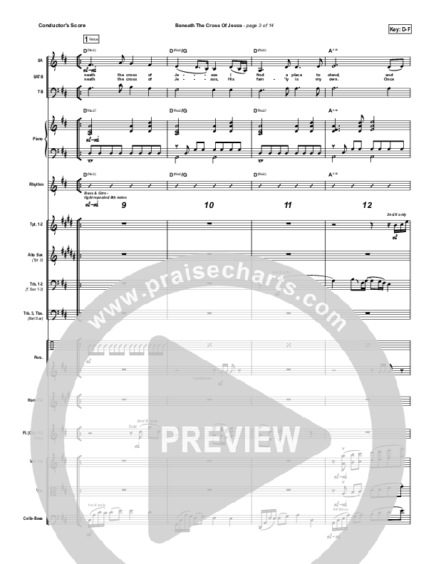 Beneath The Cross Of Jesus Conductor's Score (DuMoore Music)